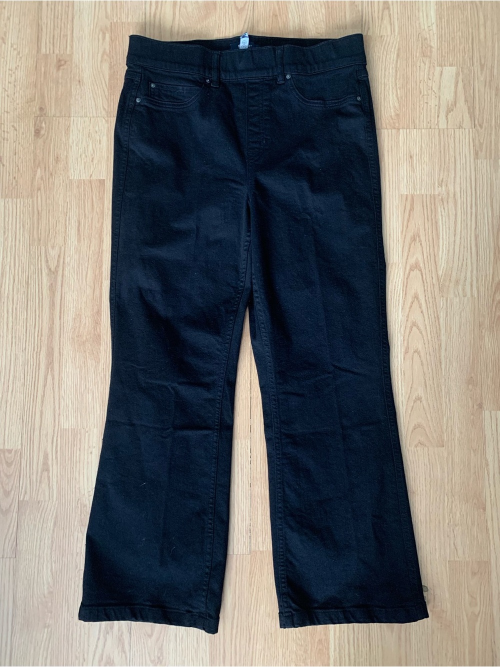 Spanx Womens Black Bootcut Jeans XL Dark Wash Stretch Denim 5-Pocket